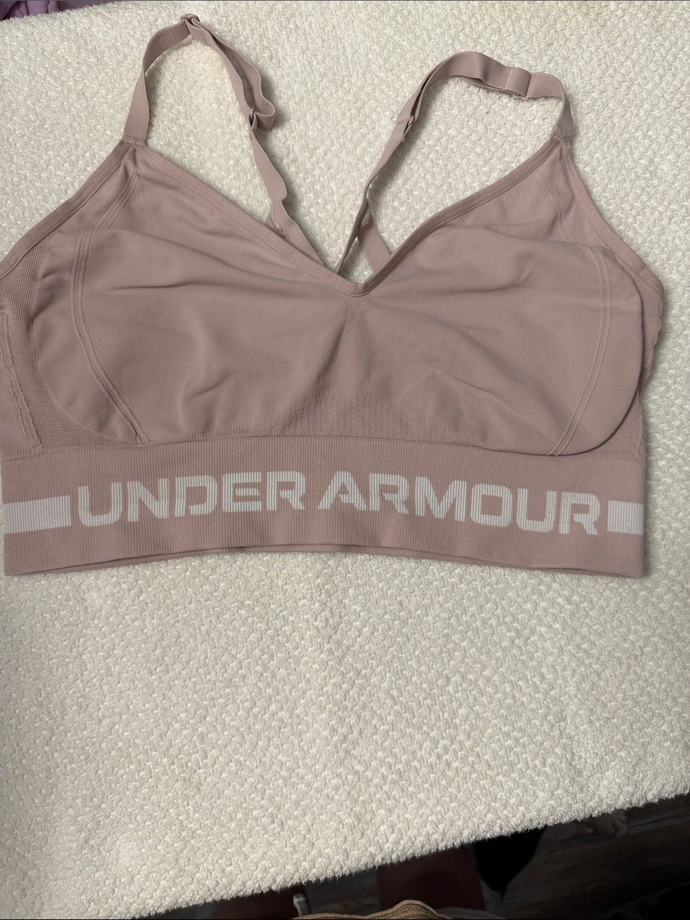 Under Armour Pink Seamless Logo Band Sports Bralette